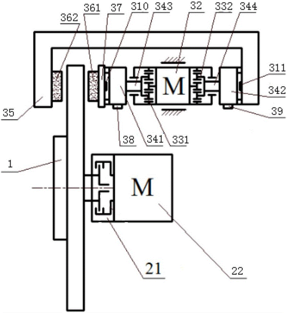 Automobile electronic mechanical brake system wheel rim self-powered type brake executing mechanism