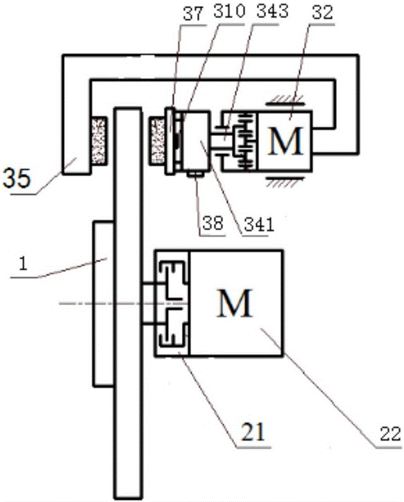 Automobile electronic mechanical brake system wheel rim self-powered type brake executing mechanism