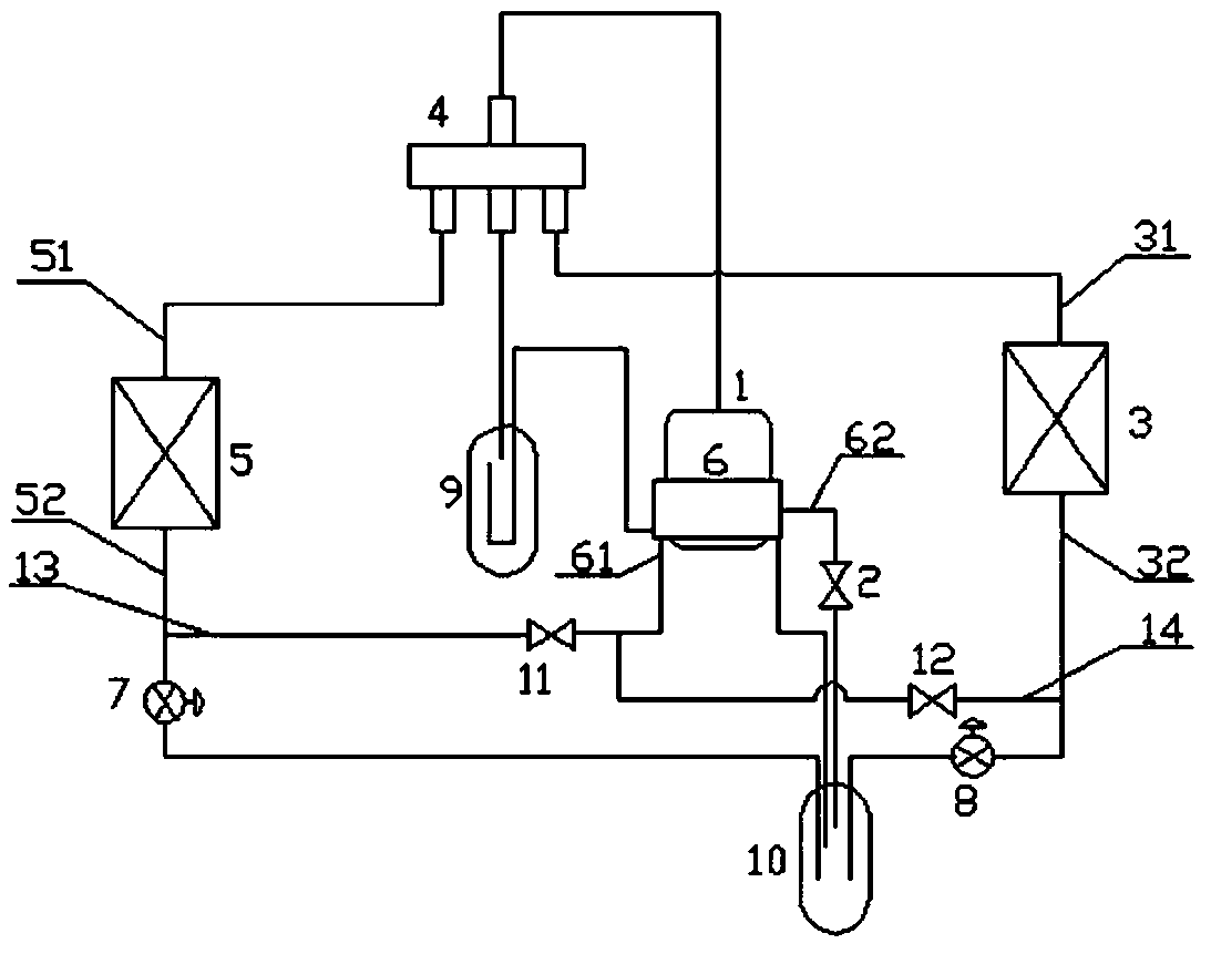 Heat pump system for increasing air supplementation amount through heat recovery and control method thereof