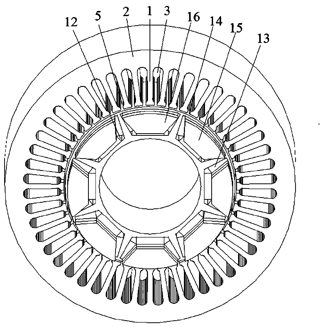 Multi-phase permanent magnet synchronous drive motor, application and method thereof