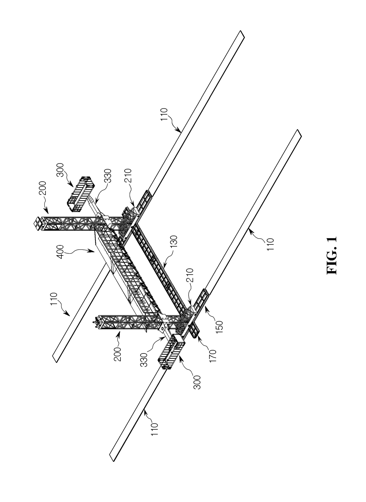 Method for installing gantry tower crane for use in cargo tank checking