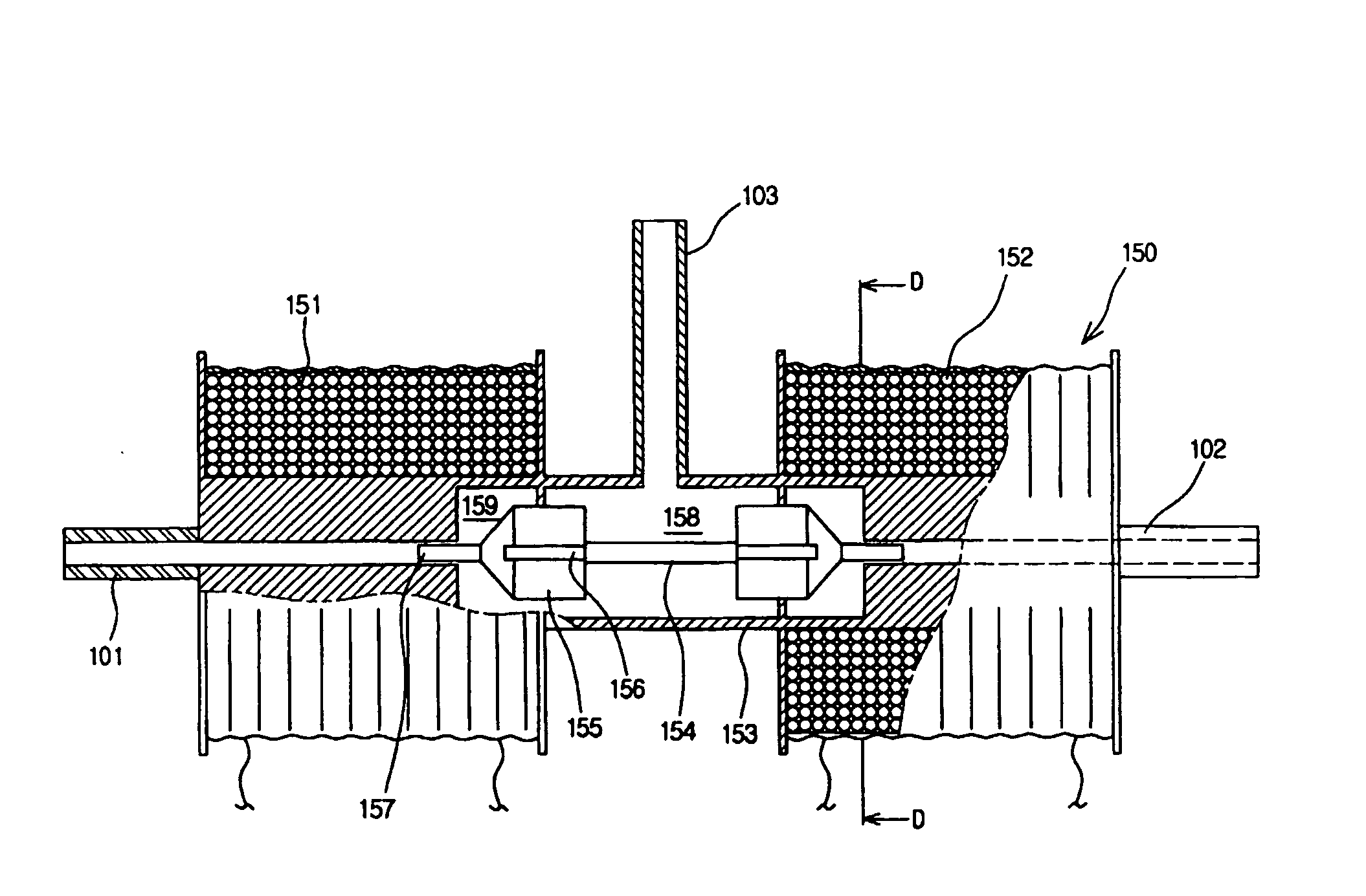 Impulse valve structure of apparatus for suppling inert gas alternately