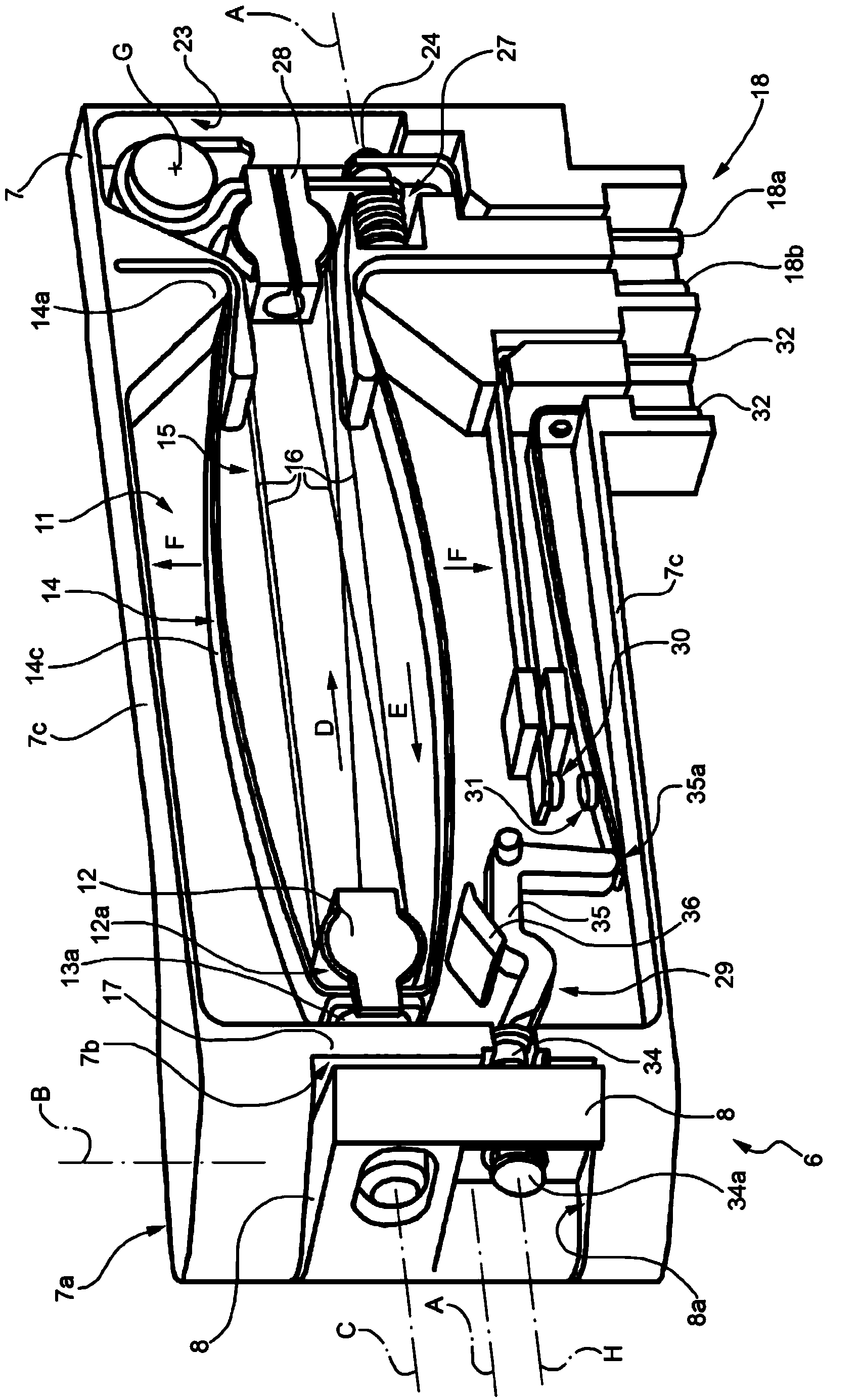 Electric household appliance door locking device