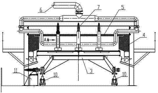 Rotary hearth furnace brown coal drying method and device