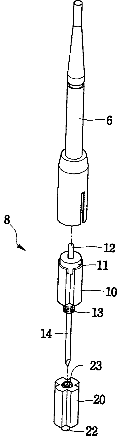 Needle length regulating device for bleeding needle tube