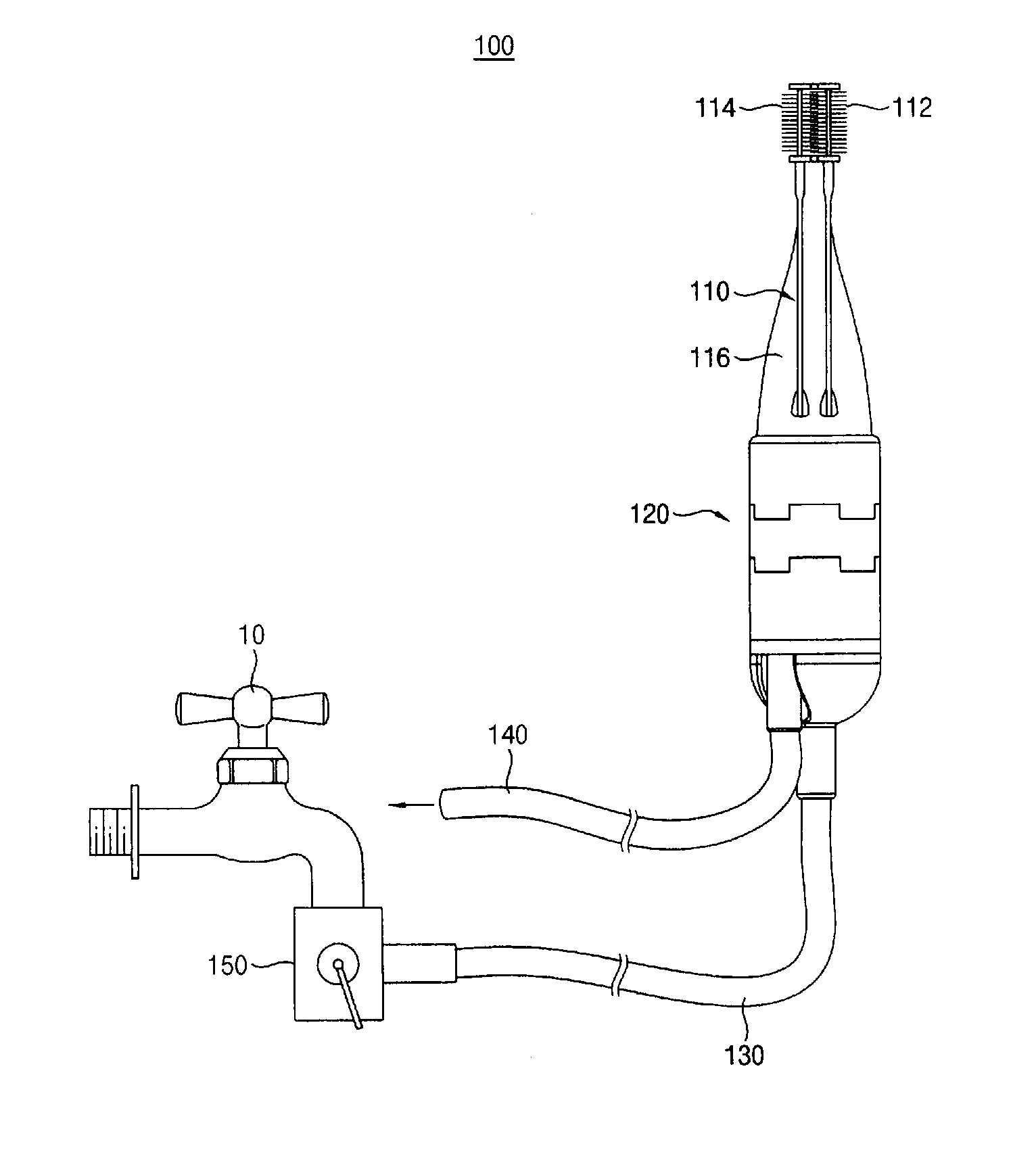 Water pressure driven tooth brush