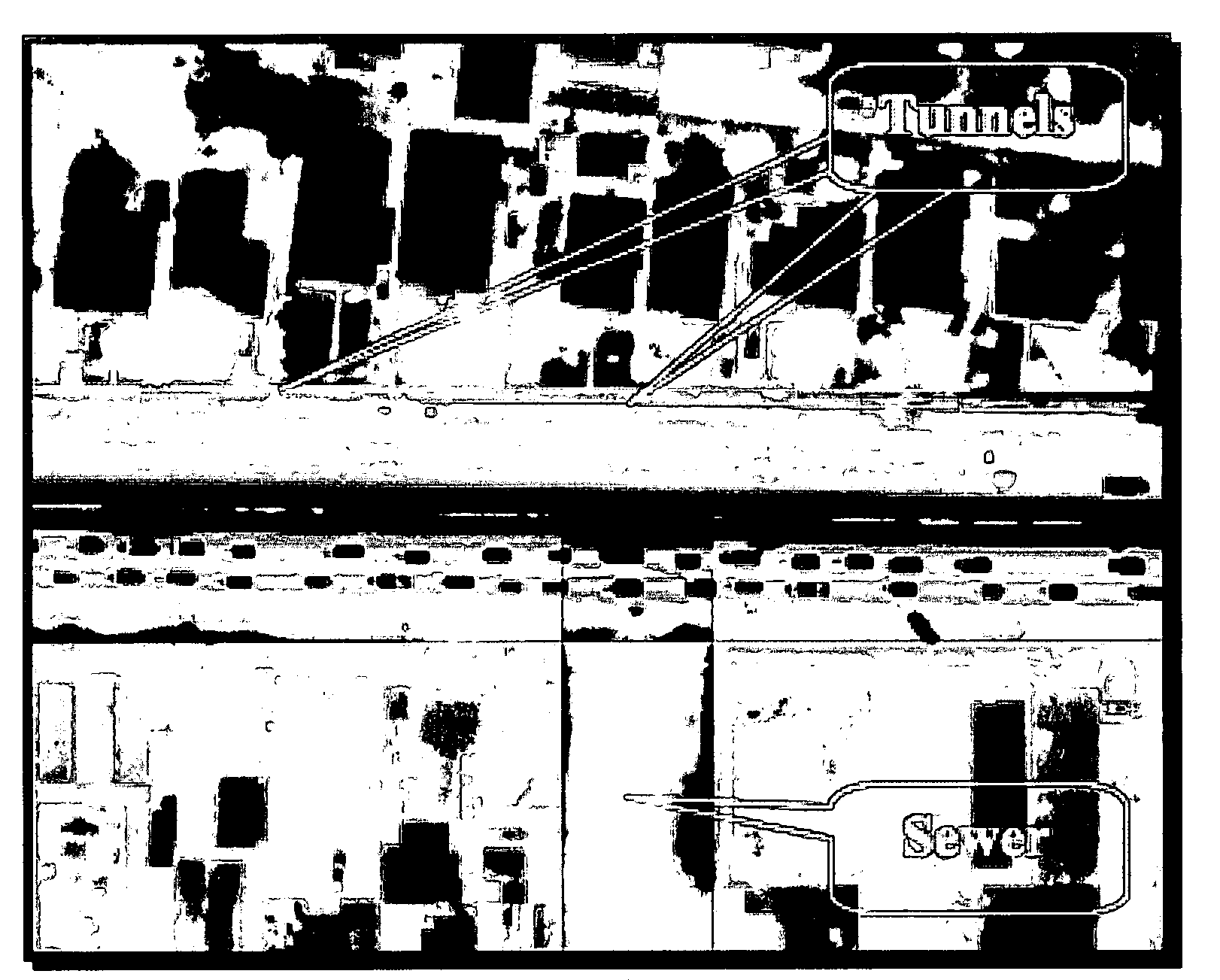 Remote sensing of subsurface artifacts by use of visual and thermal imagery