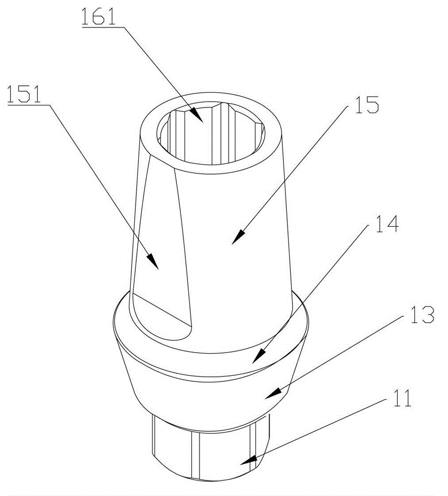 Abutment applied to dental implant and abutment taking machine