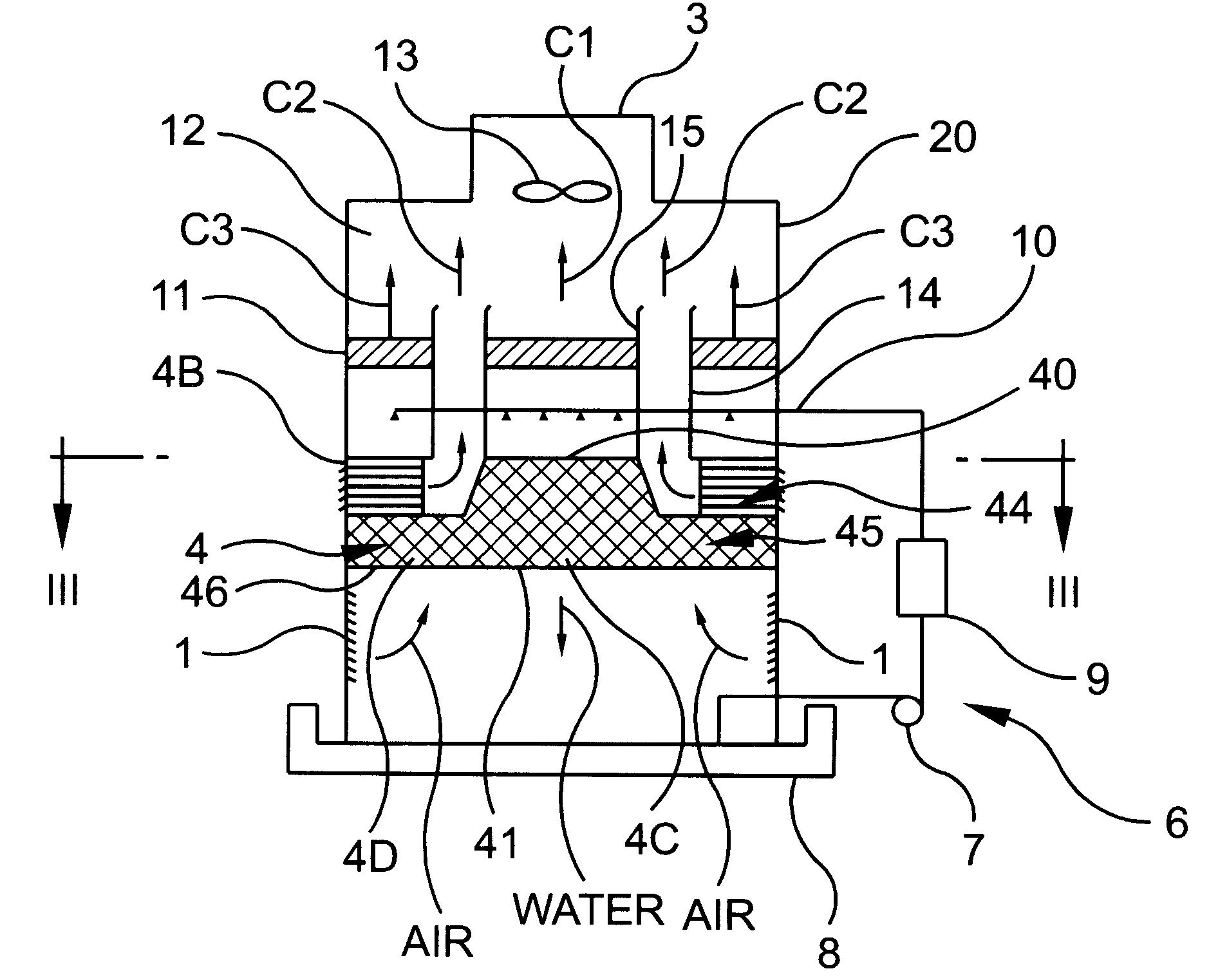 Plume abated cooling tower