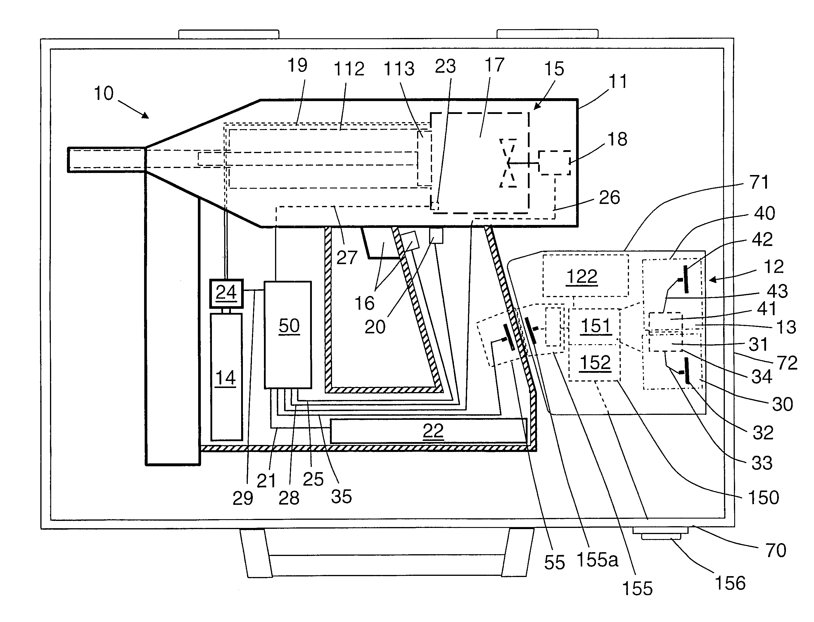 Portable container for a hand-held power tool