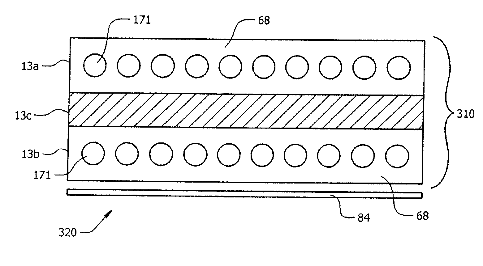 Current sensor having field screening arrangement including electrical conductors sandwiching magnetic permeability layer