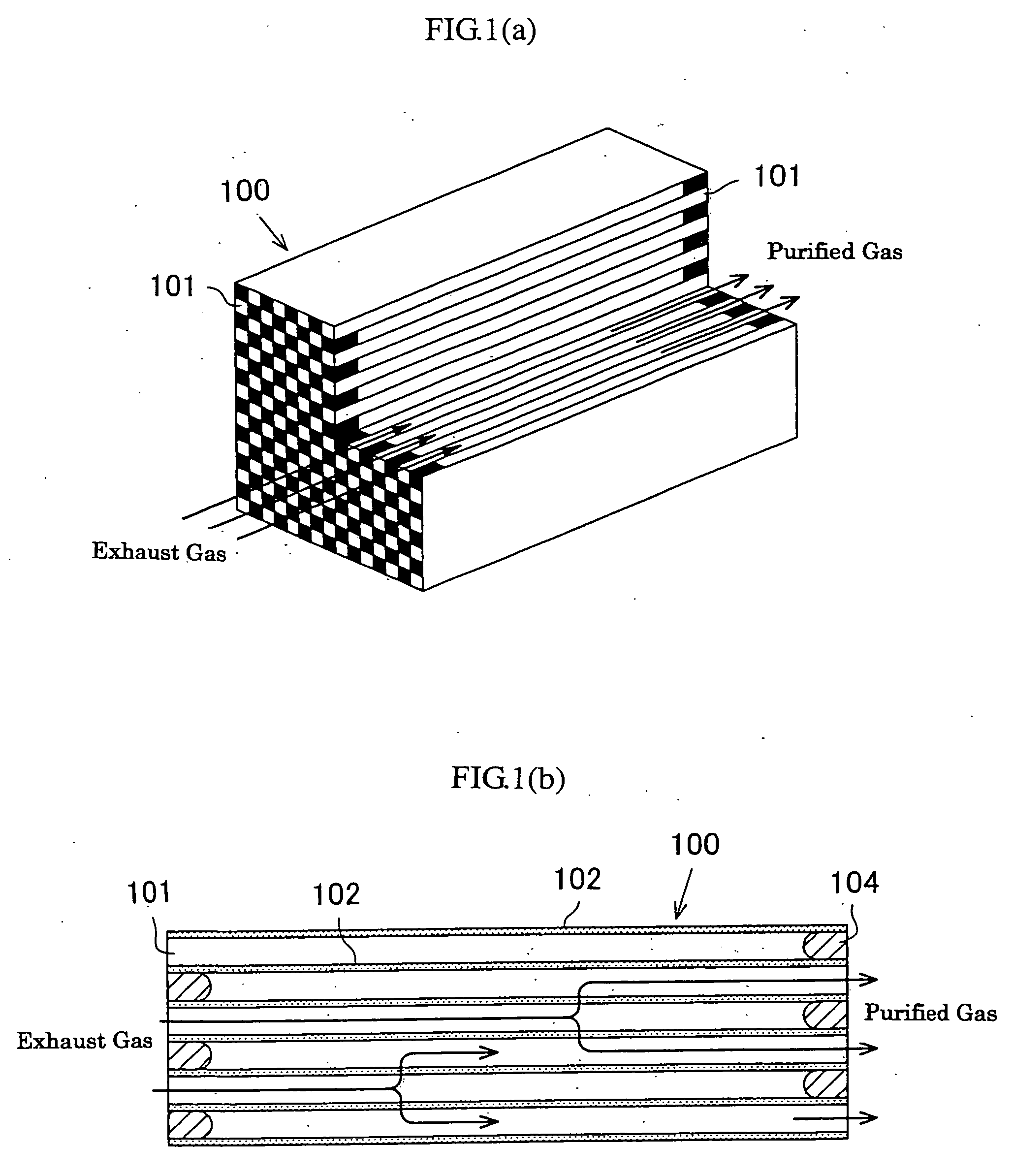 Filter for exhaust gas decontamination