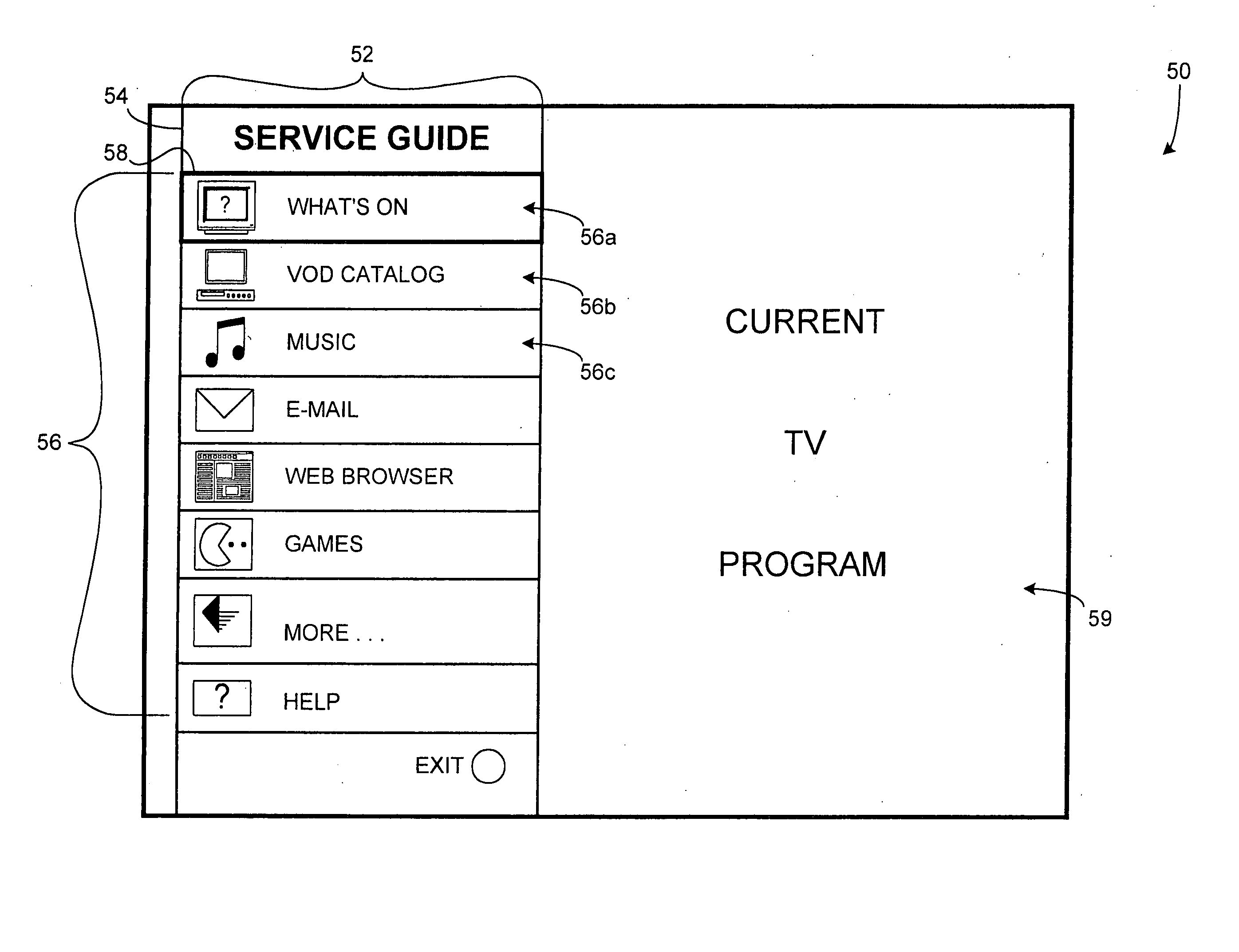 User input for access to television services