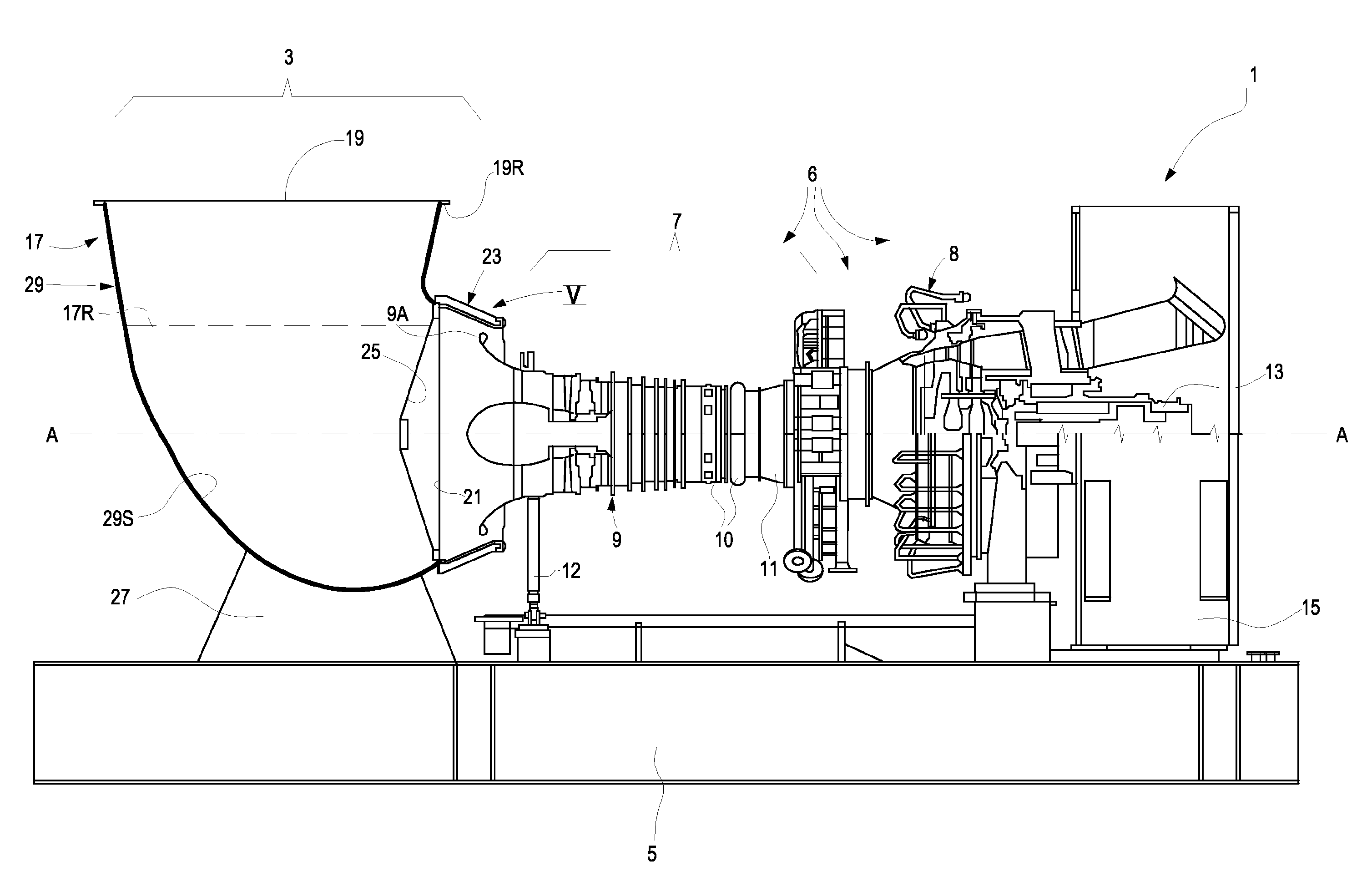 Composite material inlet plenum and gas turbine engine system comprising said plenum