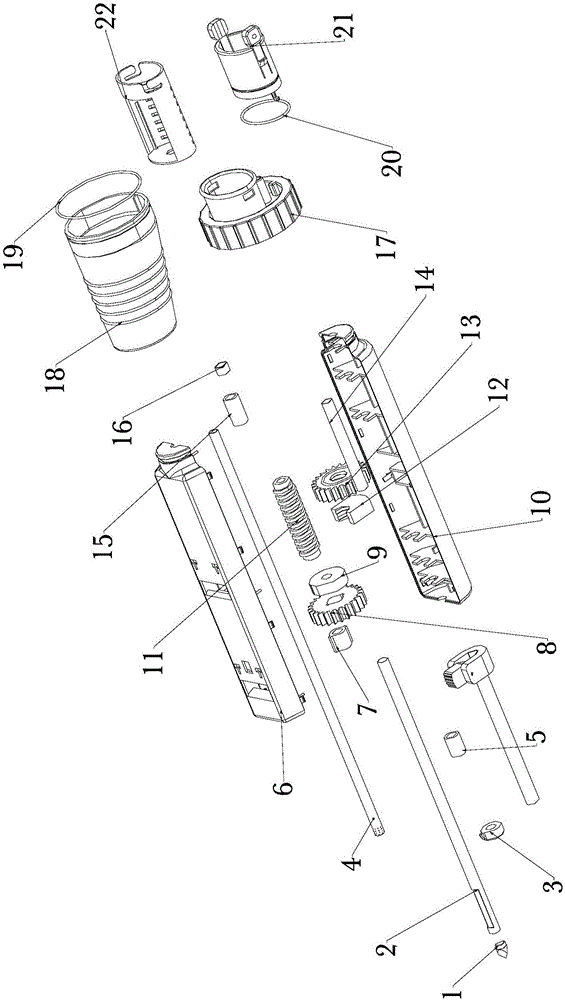 Cutting needle advancing and retreating structure of rotary-cut needle and rotary-cut needle with same