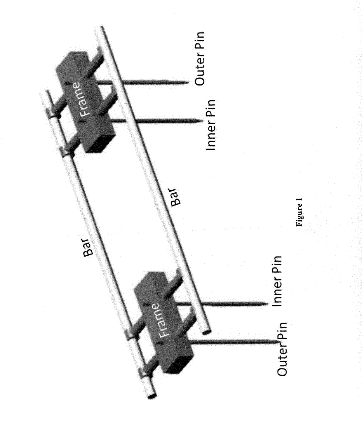 Use of absorption material to reduce radio frequency-induced heating in external fixation devices