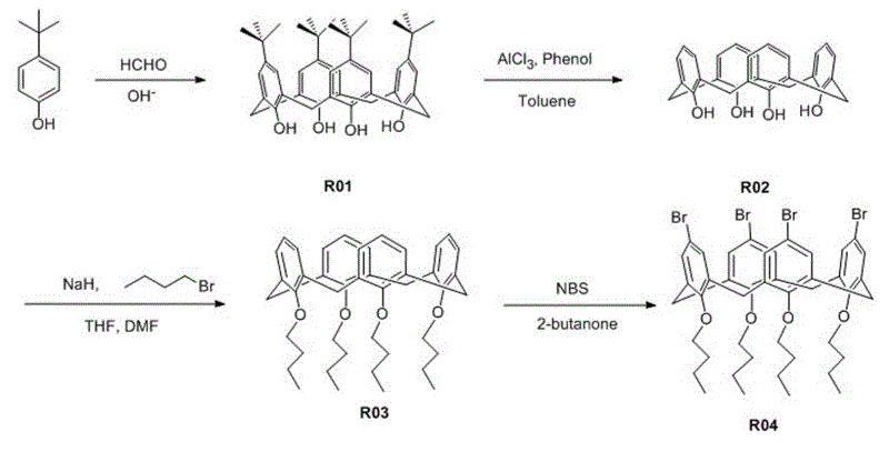 Organic dye containing calixarene derivative and preparation method and application thereof