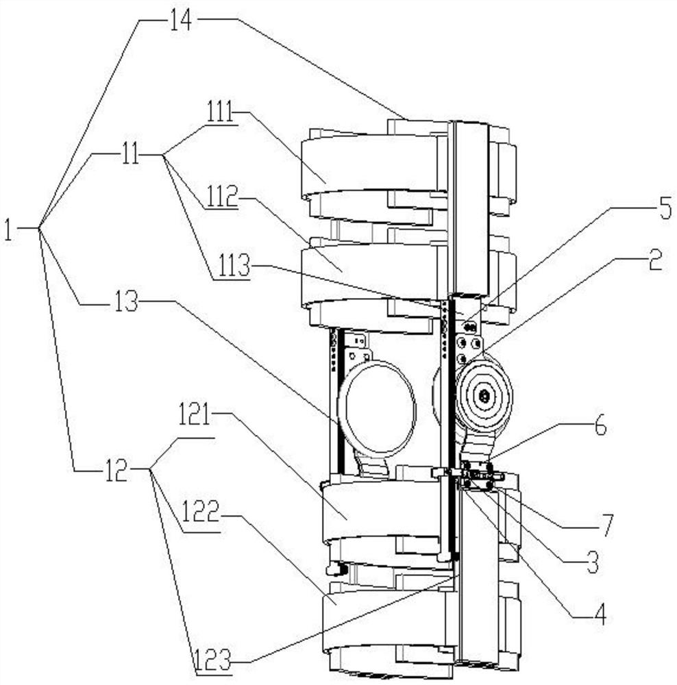 Knee joint orthosis for assisting in knee stretching and bending