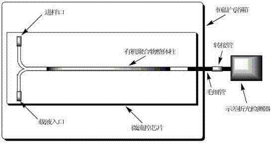 Micro-fluidic refractive index detection method used for polymerized triglyceride