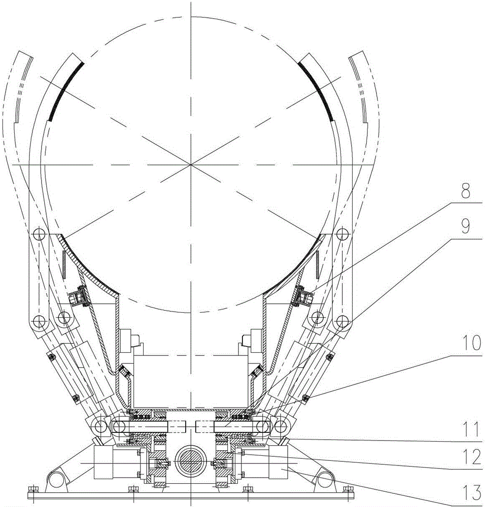 Device for clamping vehicle-mounted large-diameter cylinder