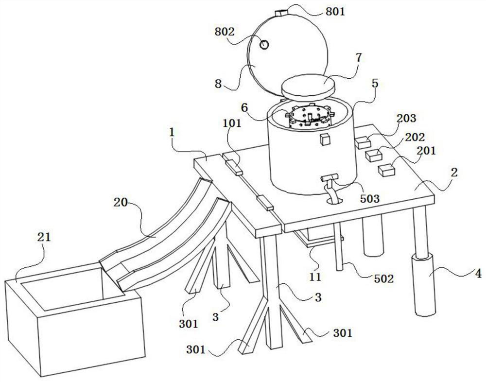 Centrifugal drying treating device for chemical production