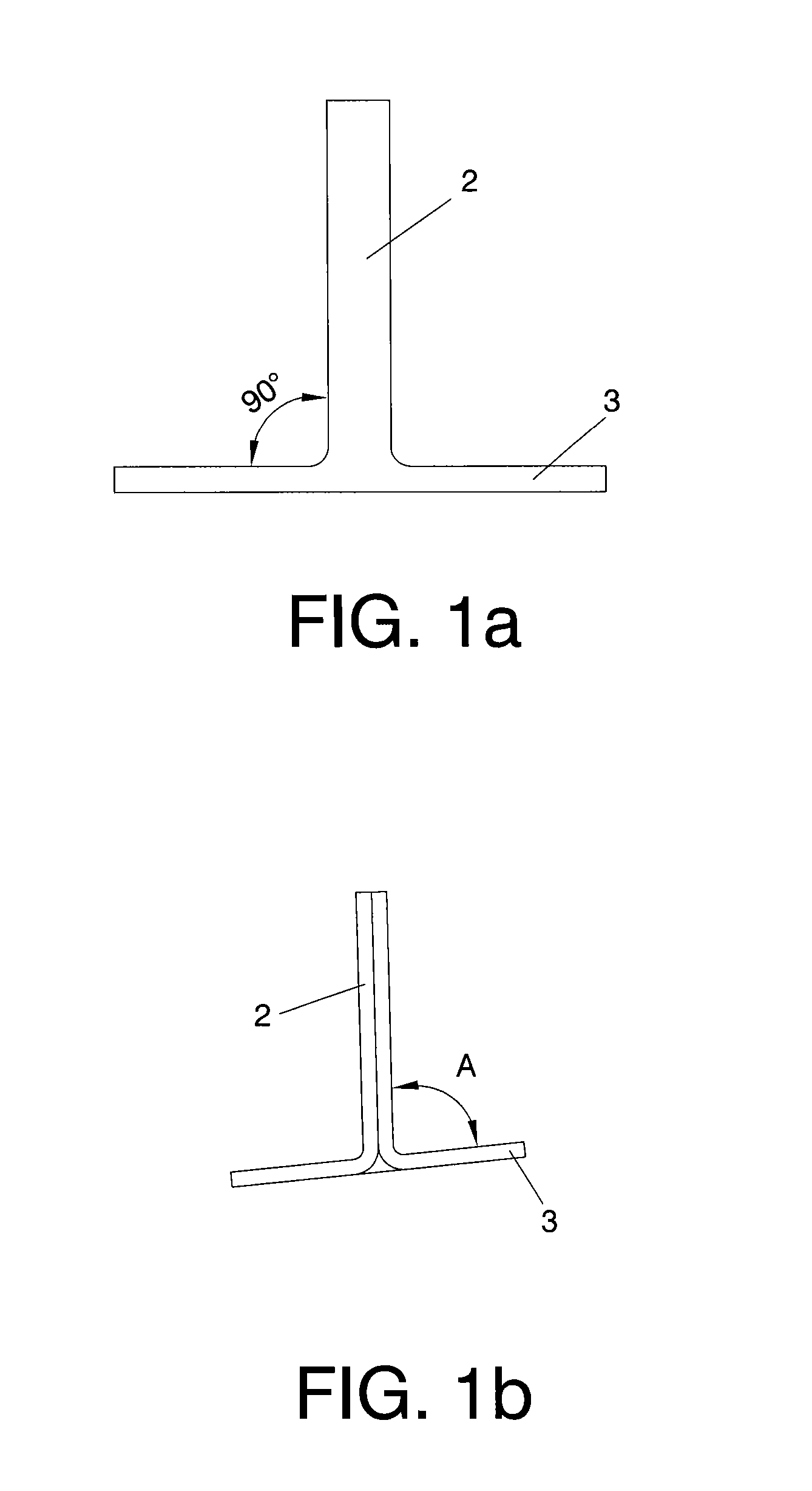 Manufacturing method for "t" shaped stringers with an angle different from 90º between the web and the foot