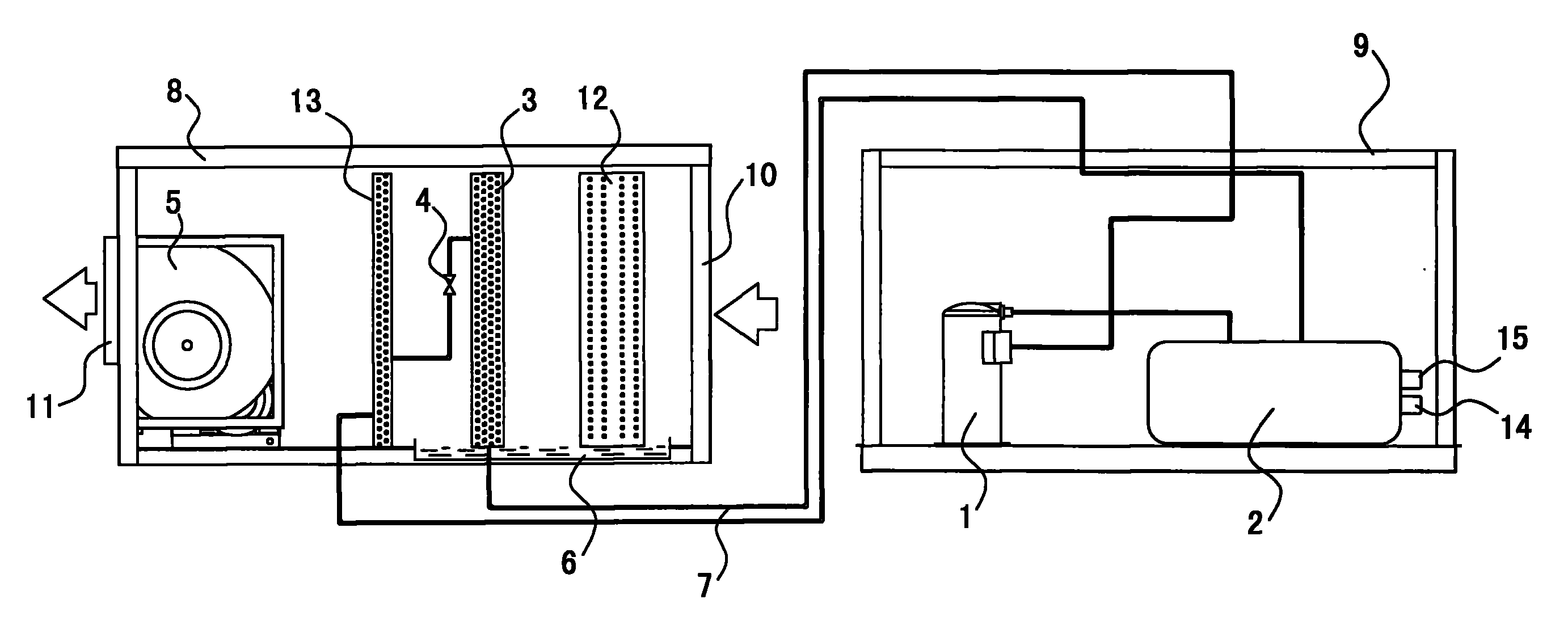 Split fresh-air dehumidifier set