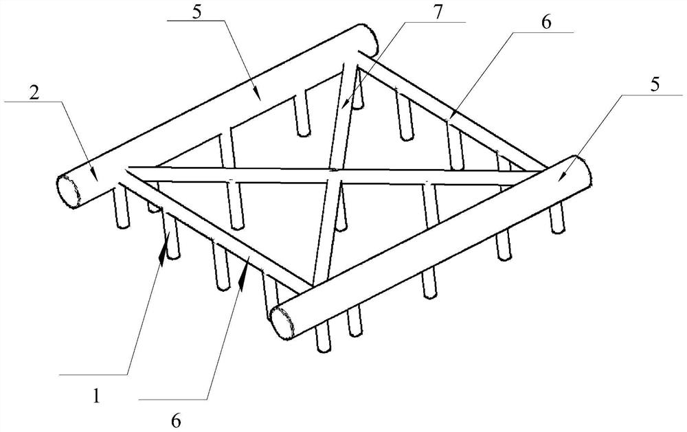 Novel process for integrally prefabricating and hoisting herringbone frame of deepwater jacket