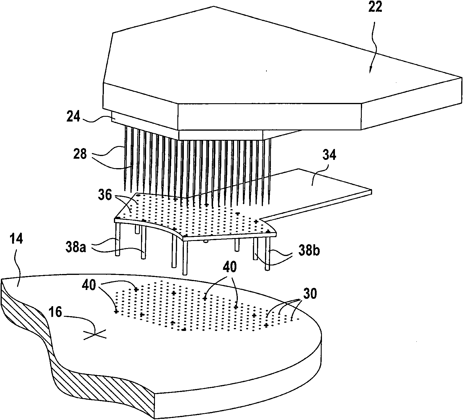 Circular needling table for needling textile structure made from annular fiber preform