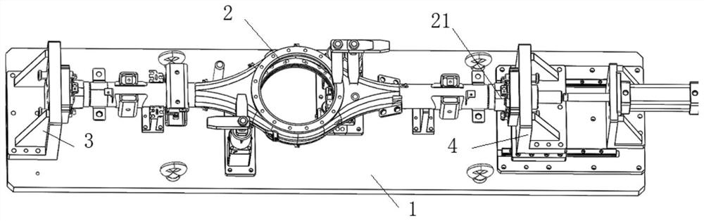 Angle-adjustable locating tool for automobile axle housing machining and locating process