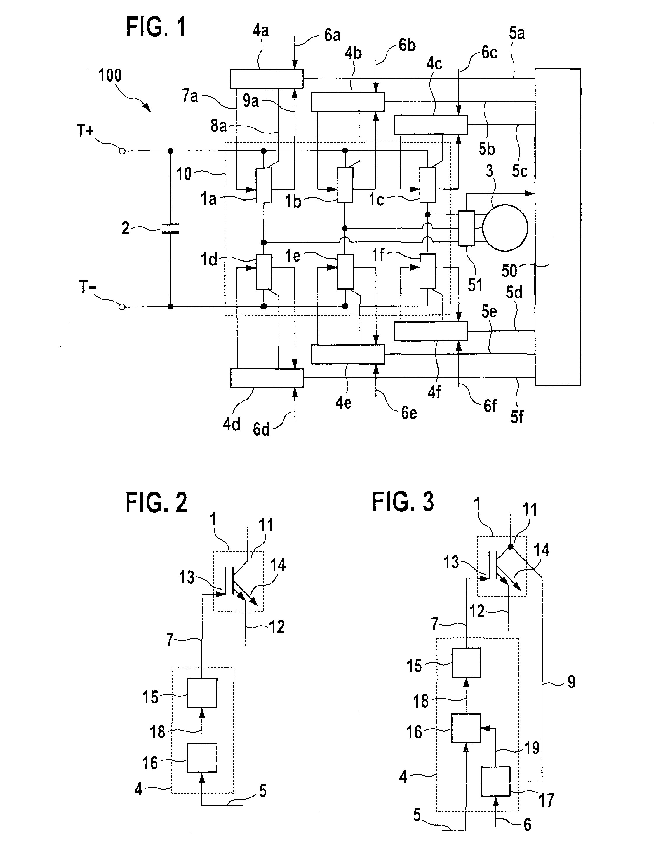 Control apparatus for semiconductor switches of an inverter, and method for driving an inverter