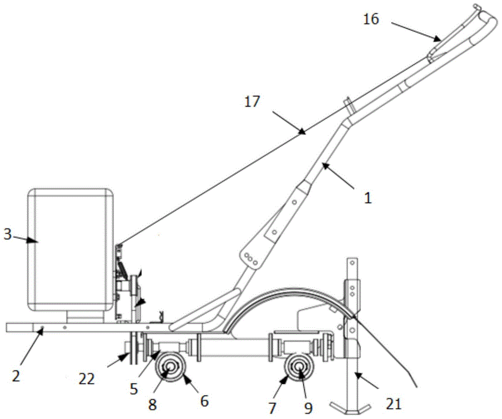 Following rotation preventing rotary blade reverse type mini-tiller