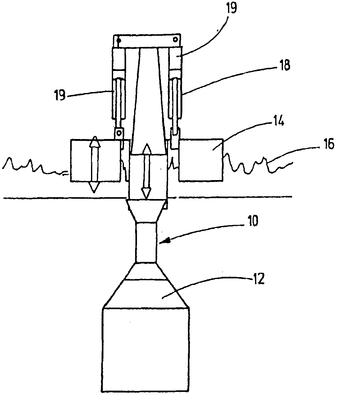 Energy converting device for converting wave energy into electric energy