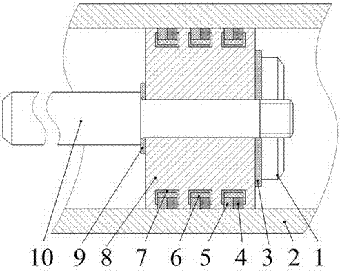 A hydraulic cylinder piston sealing device under high temperature conditions