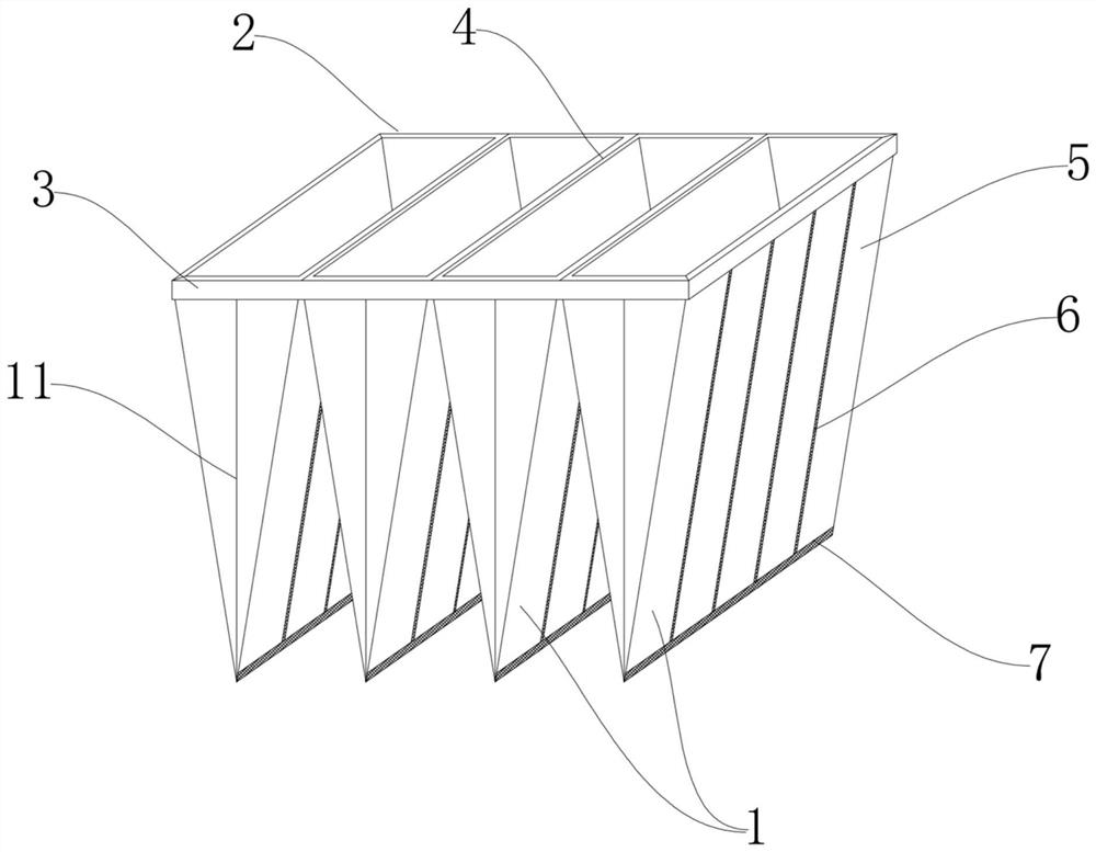 Novel filter bag non-woven fabric hot melting structure