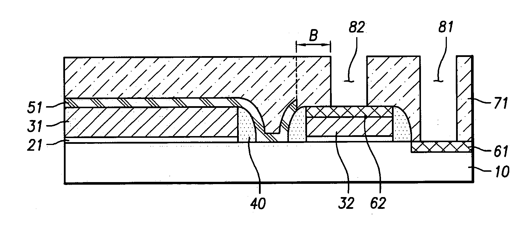 Semiconductor device having a structure to improve contact processing margin, and method of fabricating the same