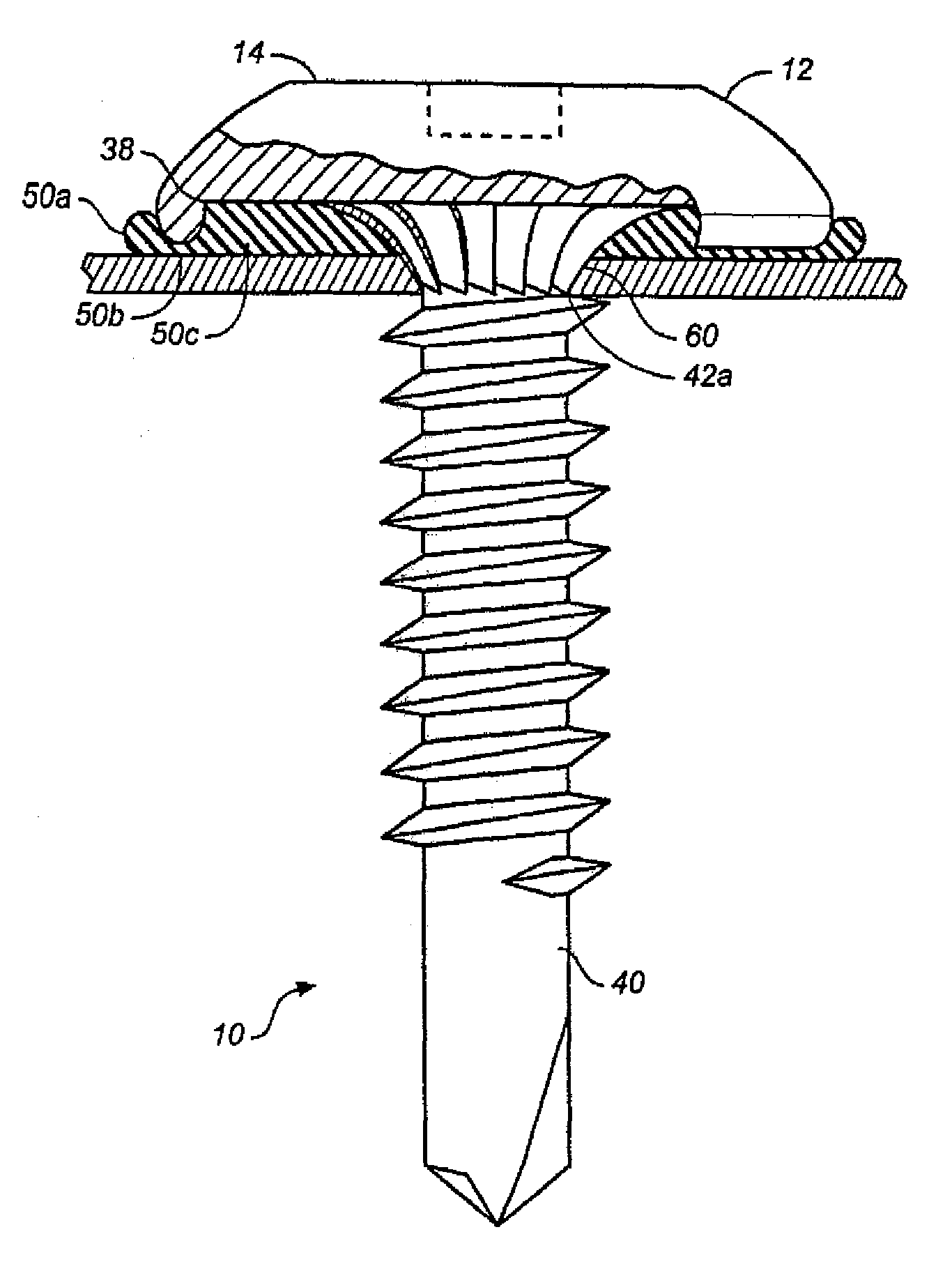 Fastener apparatus for roofing and steel building construction