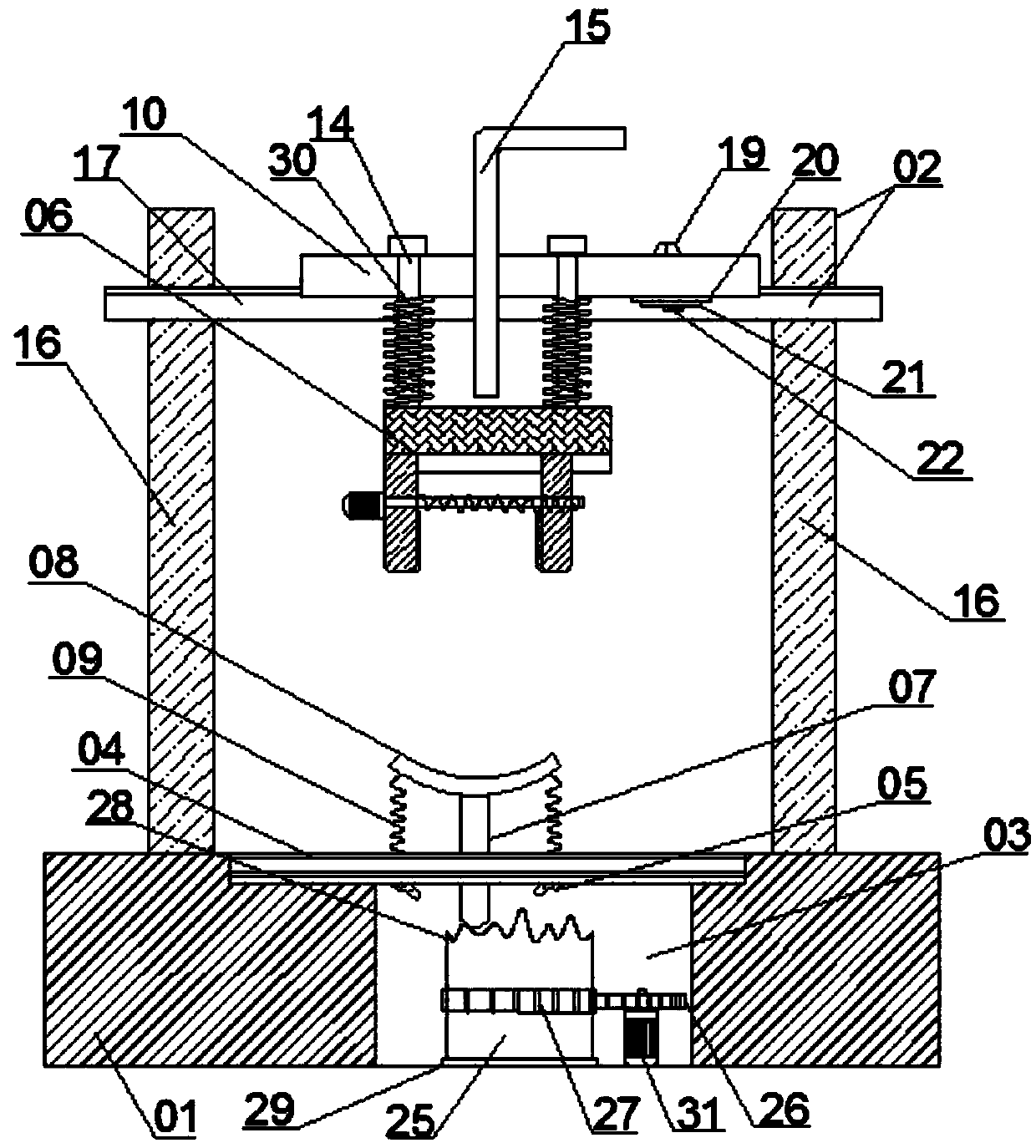 A device testing motorcycle dampers of different sizes and models