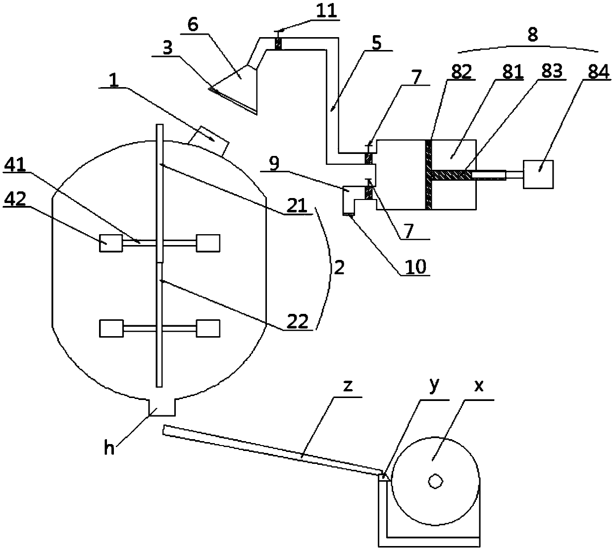 Dust suction type PVC (polyvinyl chloride) stabilizing agent sheet cutting processing flow line