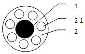 Processing process of lotus-root-core-shaped polytetrafluoroethylene insulation layer for radio frequency cable