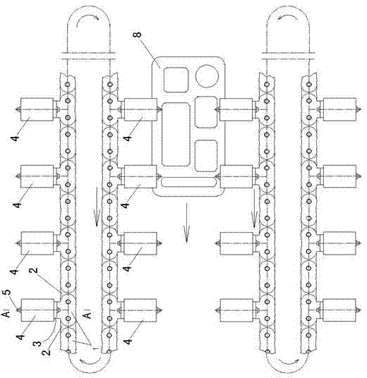 Chain clamping mechanism for dish washing machine