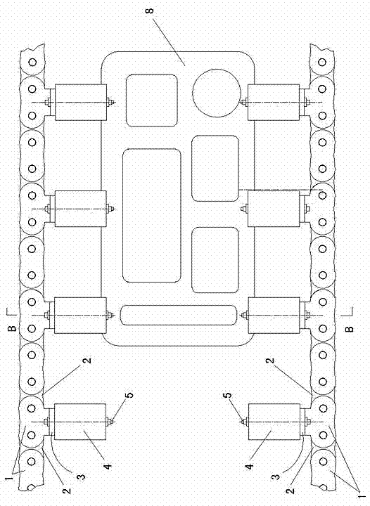 Chain clamping mechanism for dish washing machine