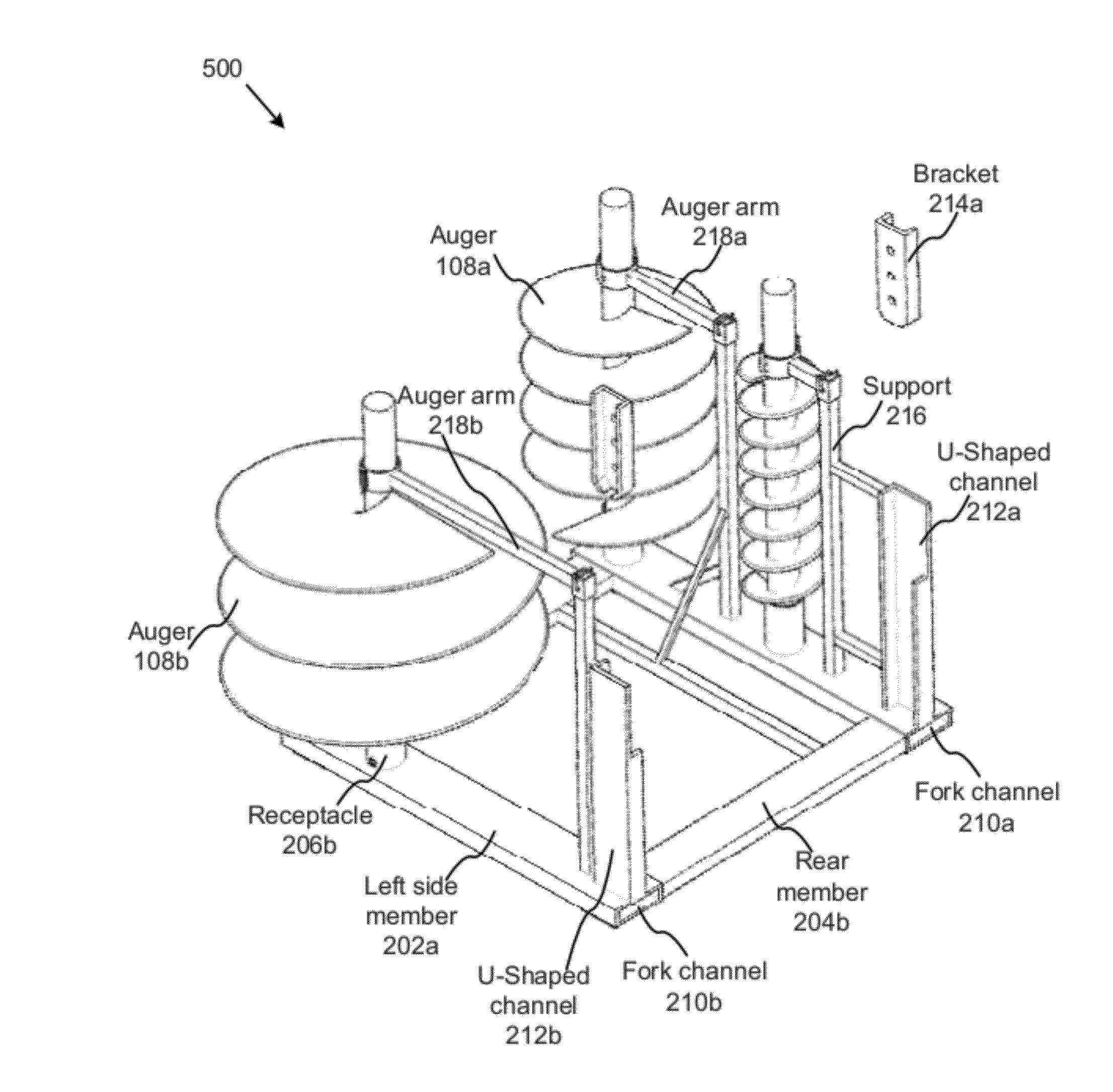 Compact portable auger rack for single-operator function