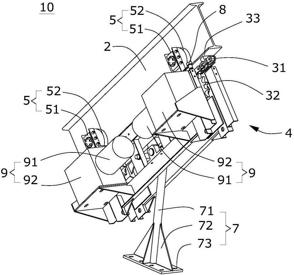 Running device for arch bridge