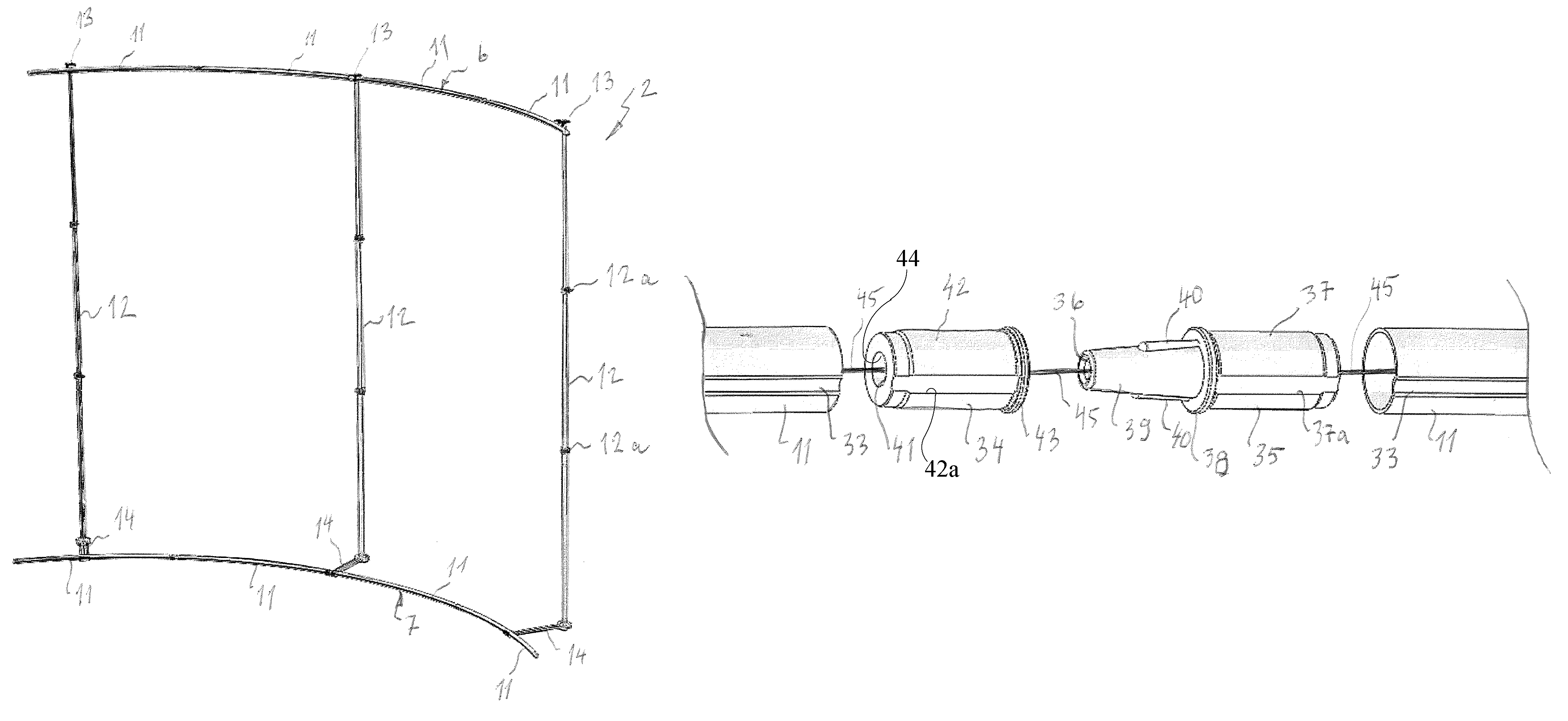 Device at a portable display panel system