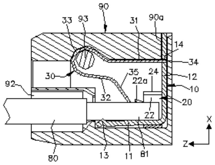 Conductive component structure of wire connection device