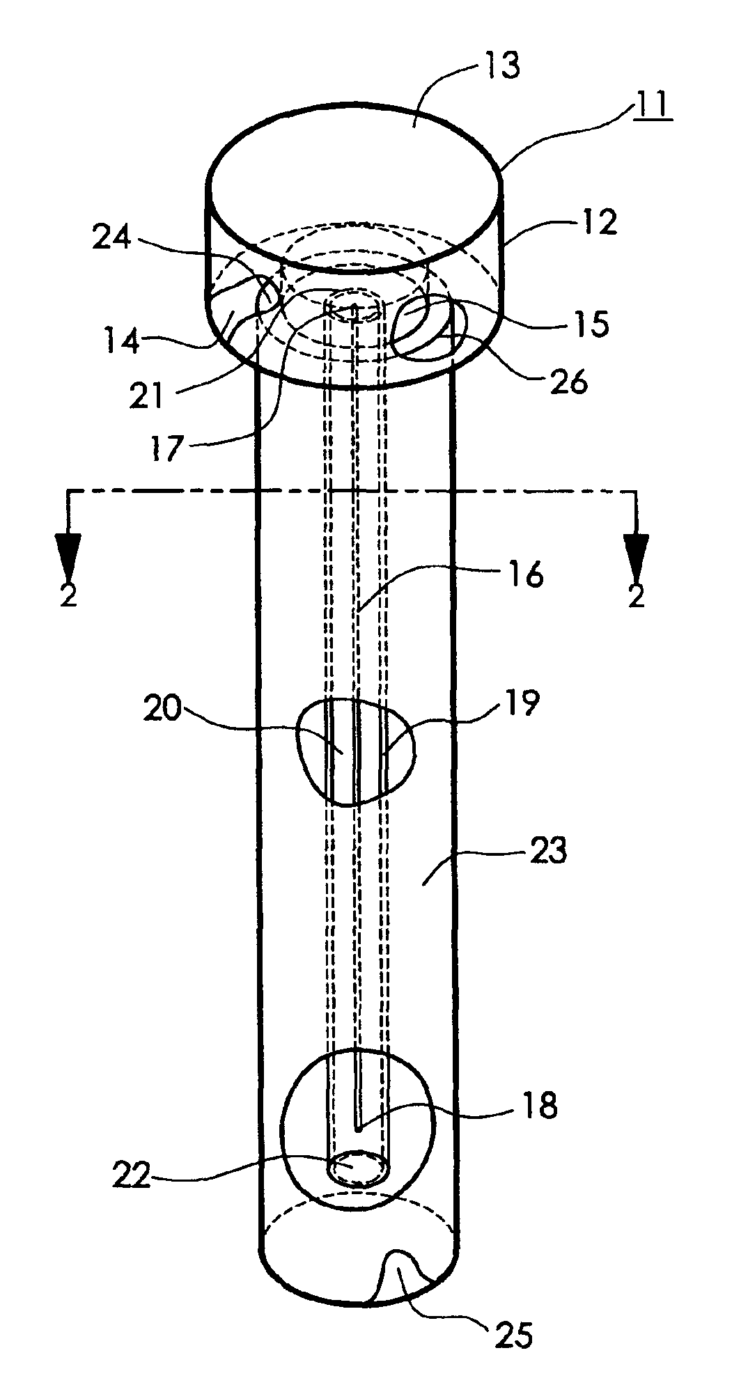 Sensing device for measuring volume, position, or mass of matter