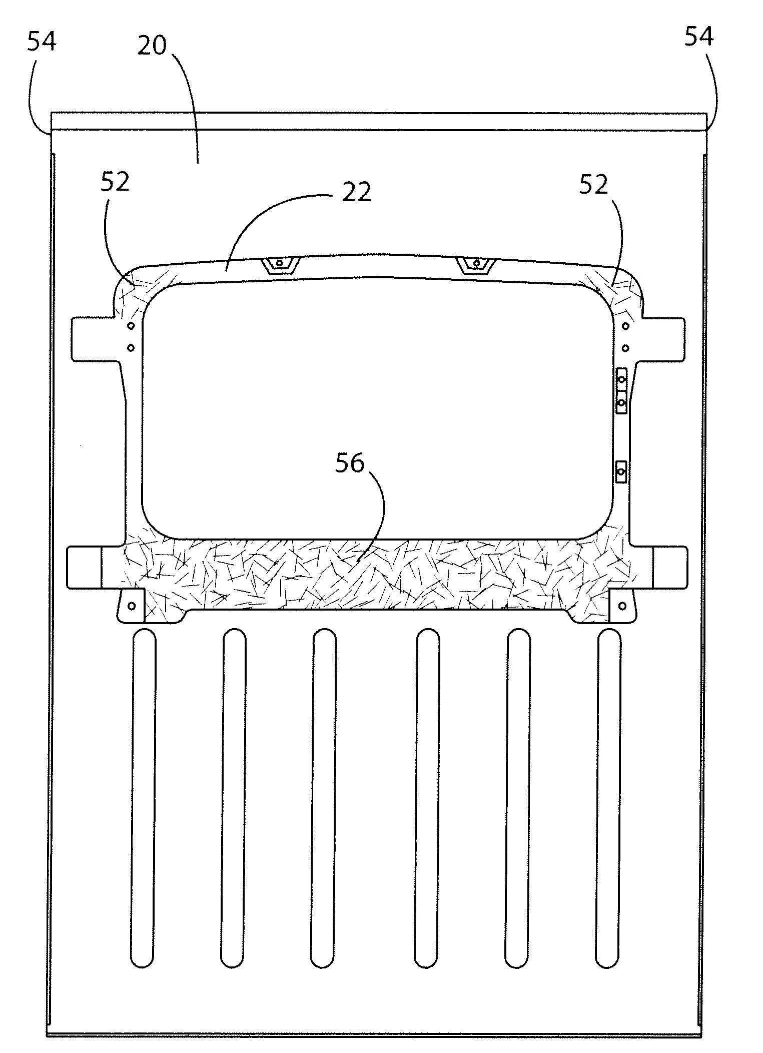 Composite reinforcement for a roof assembly