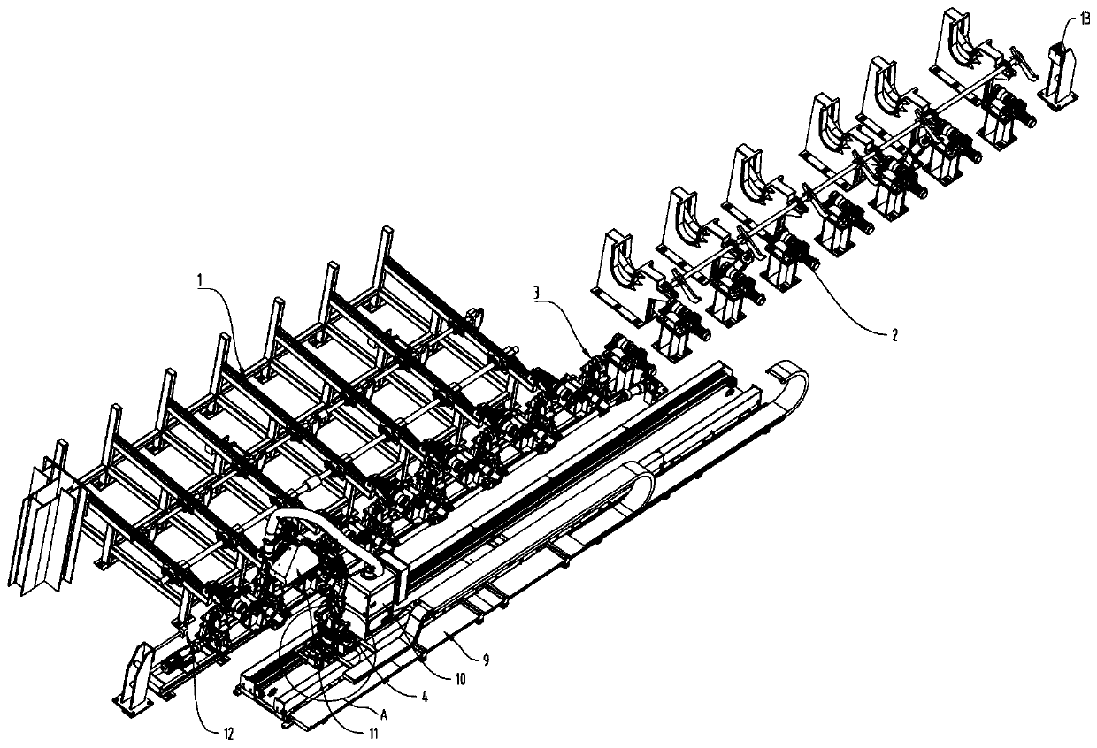 Full-automatic bar flaw grinding system based on industrial robot