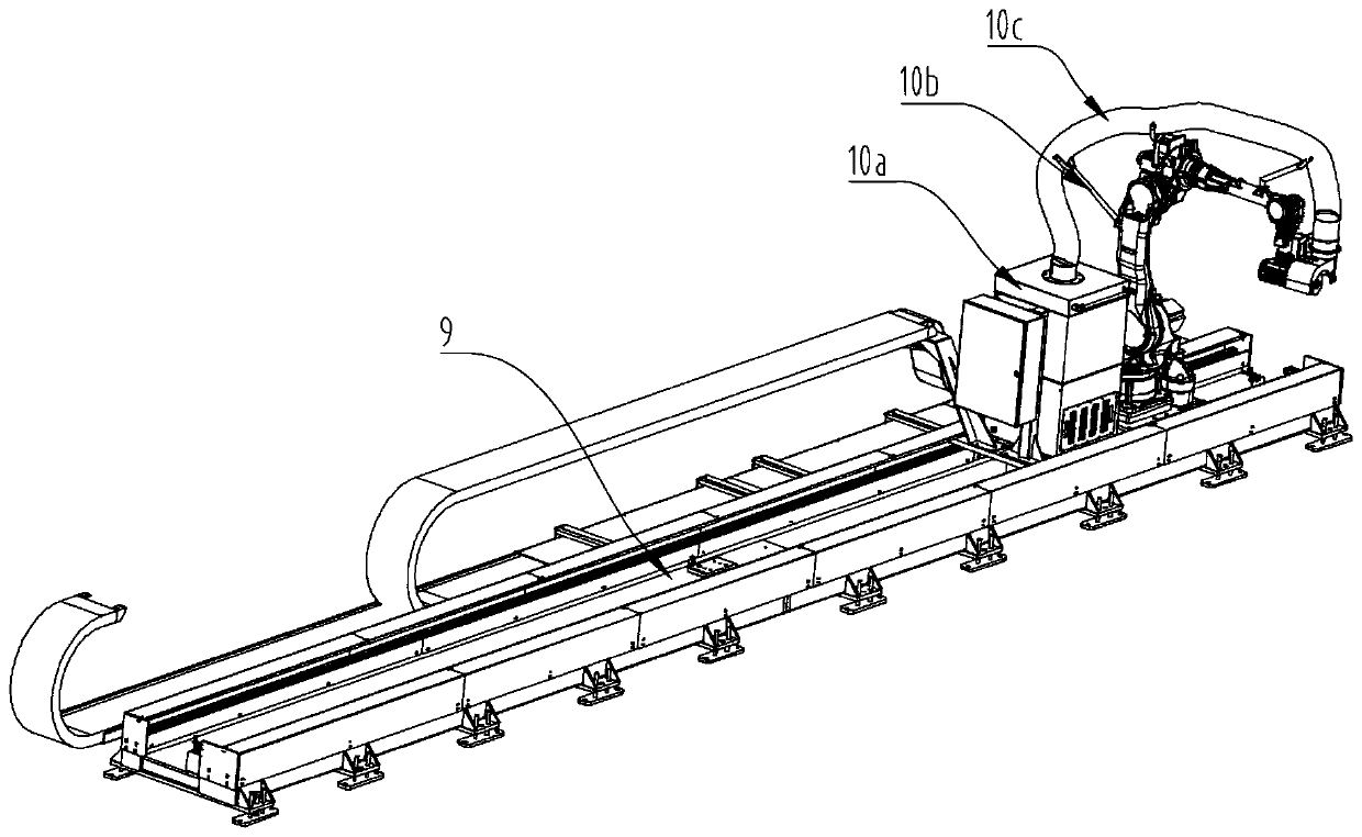 Full-automatic bar flaw grinding system based on industrial robot